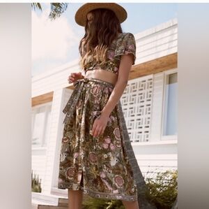 Spell Jungle Skirt With Suspenders